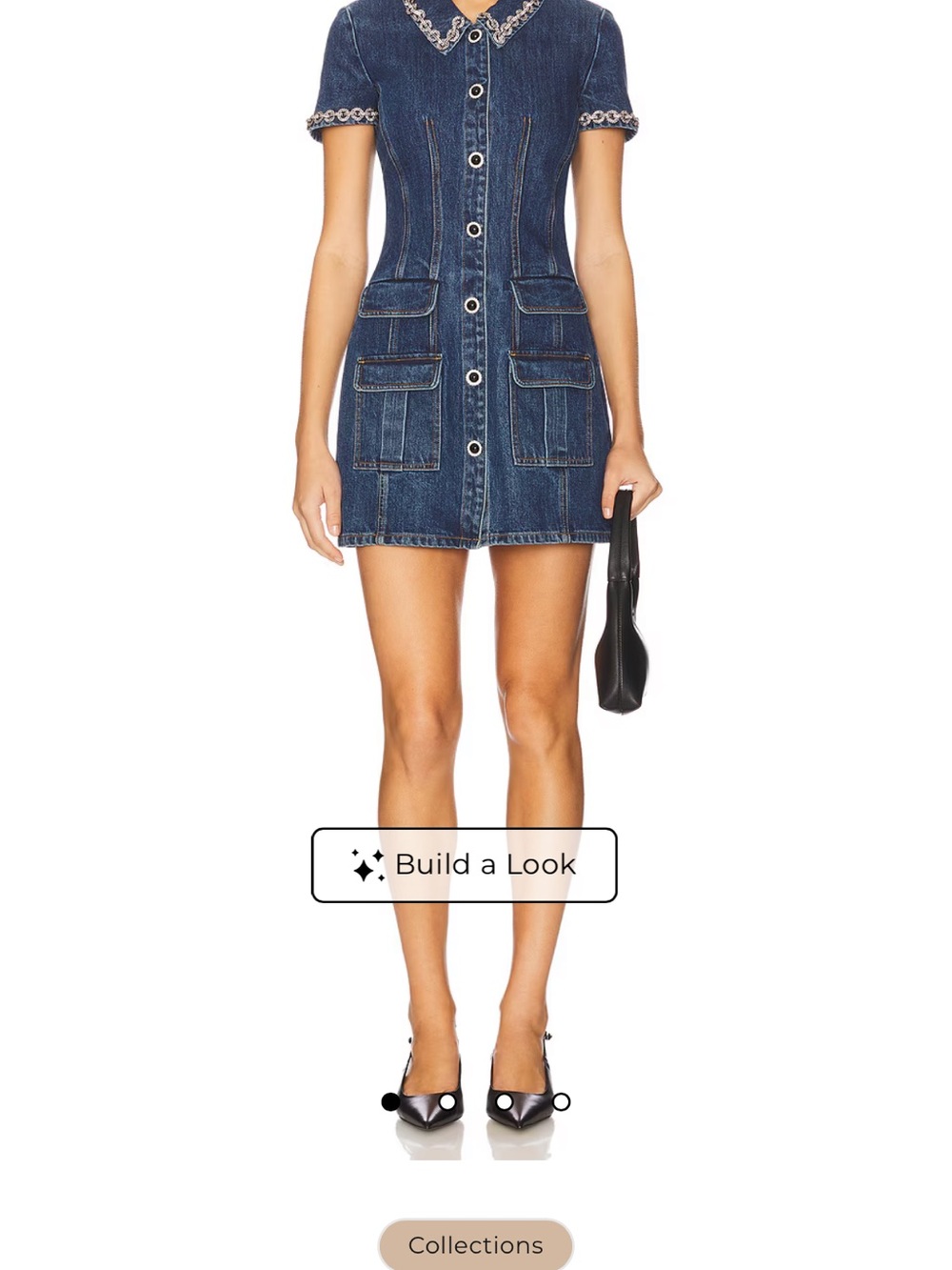 Crystal Trim Collared Mini Dress in Blue
self-portrait - Picture 5 of 8